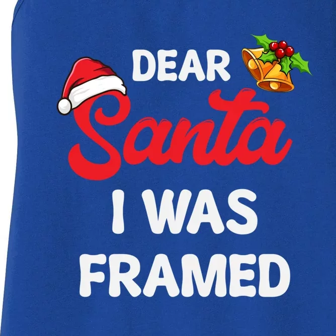 Dear Santa I Was Framed Gift Women's Racerback Tank