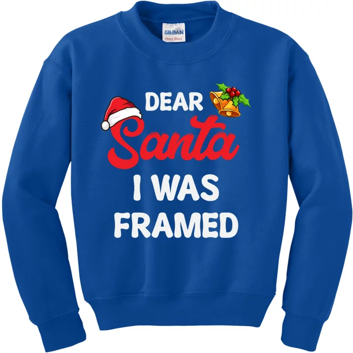 Dear Santa I Was Framed Gift Kids Sweatshirt