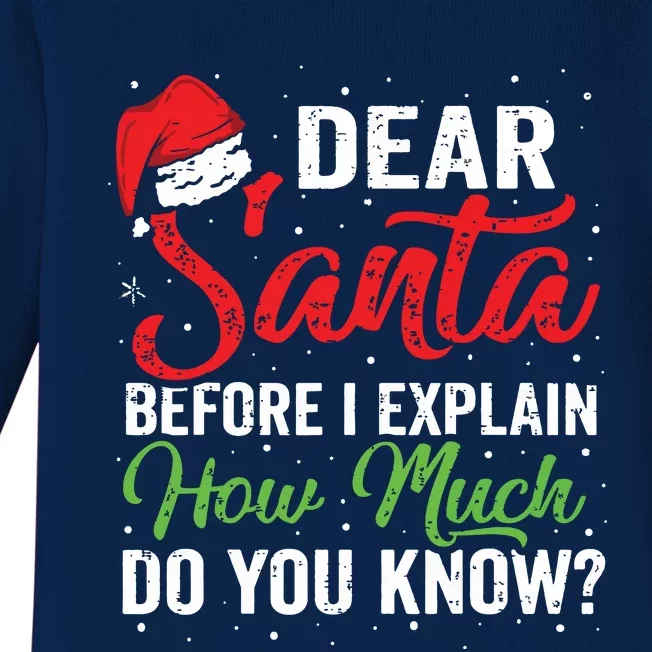 Dear Santa I Can Explain Funny Christmas Adults Baby Long Sleeve Bodysuit