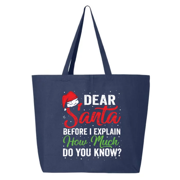 Dear Santa I Can Explain Funny Christmas Adults 25L Jumbo Tote