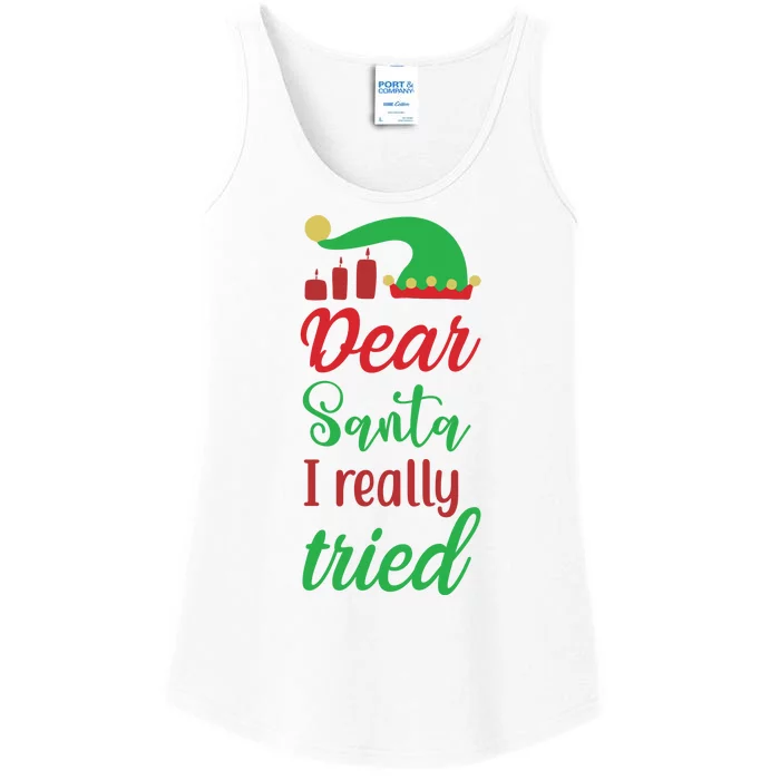 Dear Santa I Really Tried Ladies Essential Tank