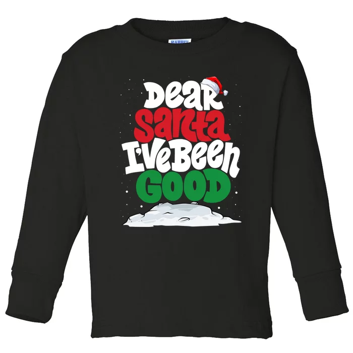 Dear Santa IVe Been Good Pajama Costume Family Matching Toddler Long Sleeve Shirt