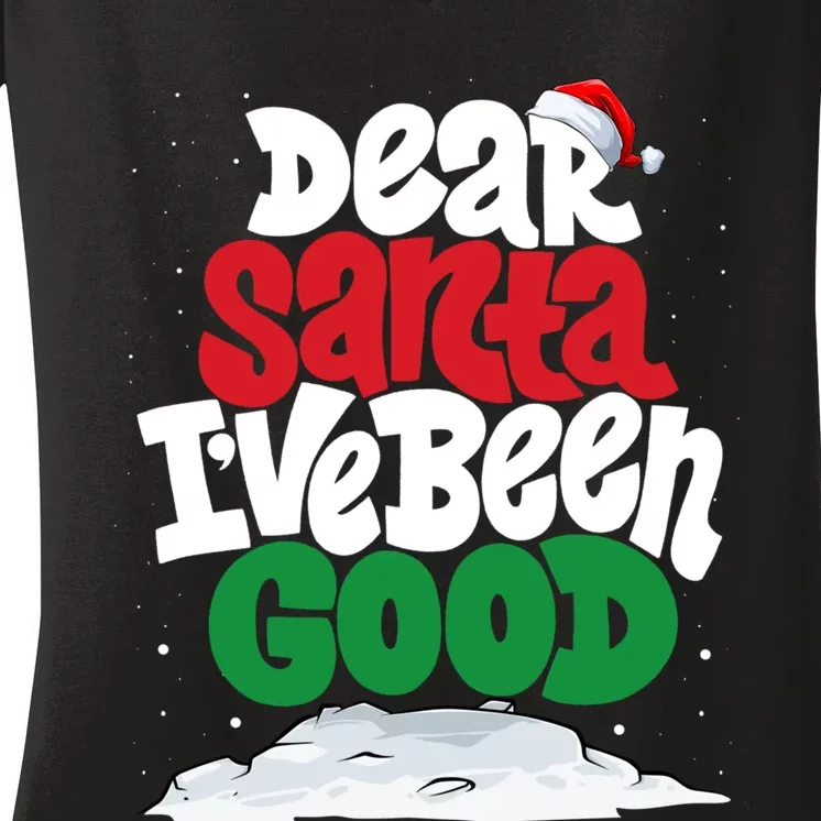 Dear Santa IVe Been Good Pajama Costume Family Matching Women's V-Neck T-Shirt