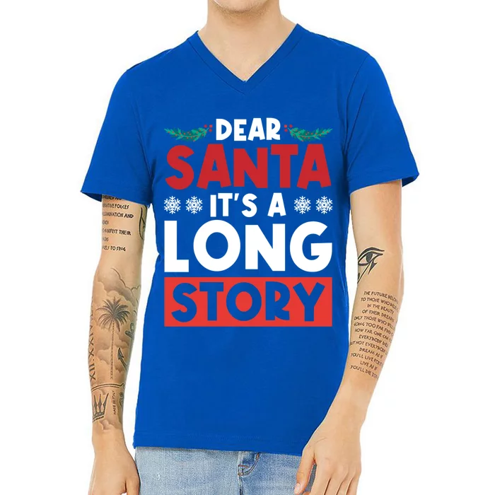 Dear Santa It’S A Long Story Gift V-Neck T-Shirt