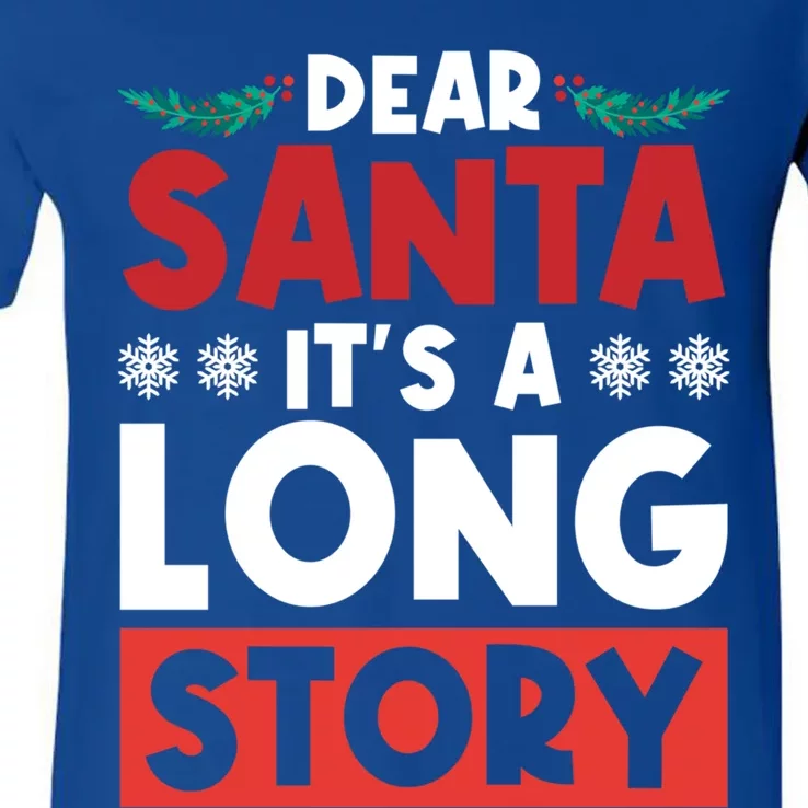 Dear Santa It’S A Long Story Gift V-Neck T-Shirt