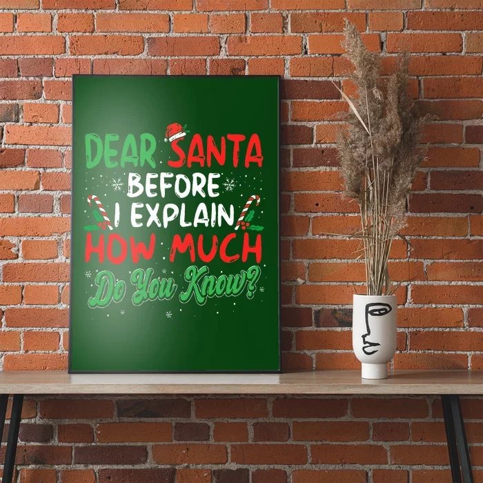 Dear Santa I Can Explain Funny Christmas Poster