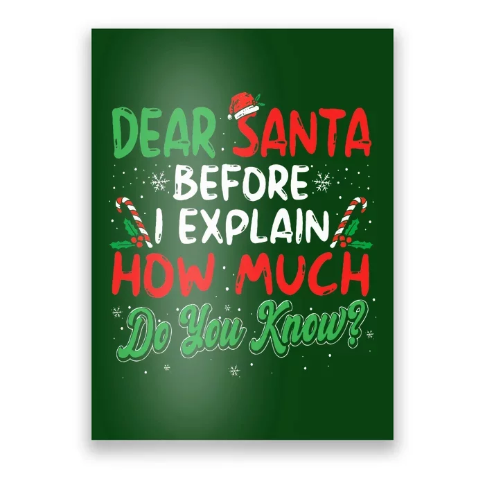 Dear Santa I Can Explain Funny Christmas Poster