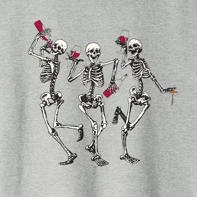 Dancing Skeletons Ing Wine Lover Funny Halloween Scary Funny Gift Women's Crop Top Tee