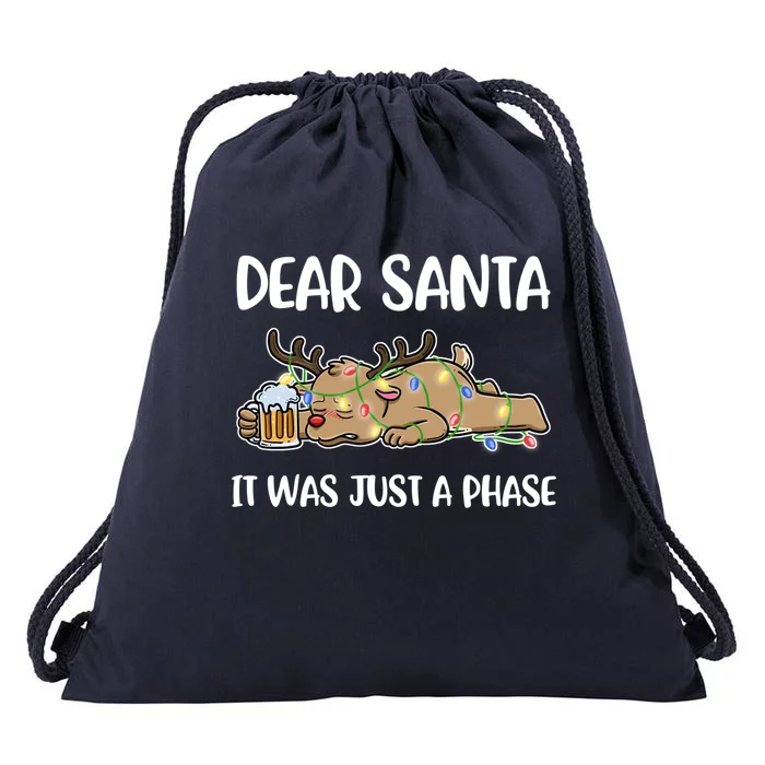 Dear Santa It Was Just A Phase Meaningful Gift Drawstring Bag