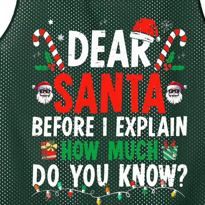 Dear Santa I Can Explain Funny Christmas Mesh Reversible Basketball Jersey Tank