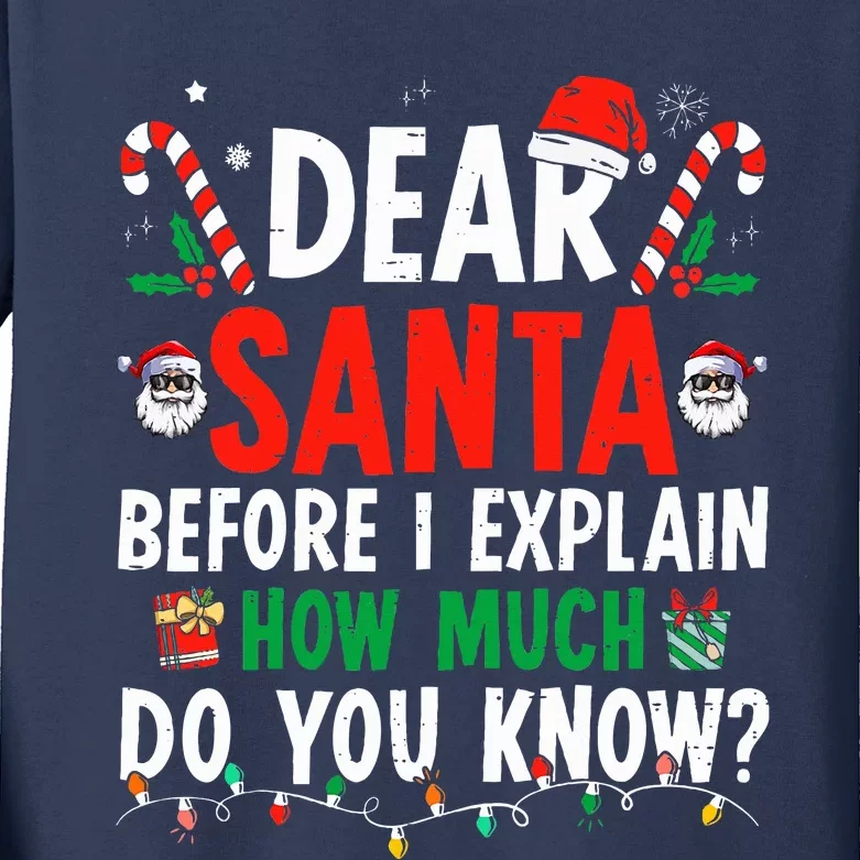 Dear Santa I Can Explain Funny Christmas Kids Long Sleeve Shirt