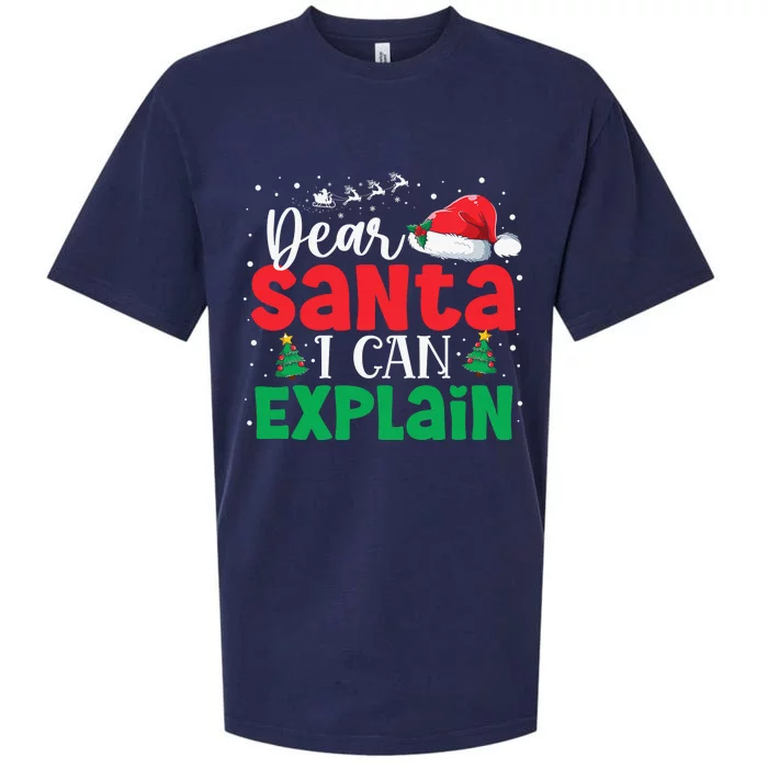 Dear Santa I Can Explain Funny Christmas List Xmas Pajamas Sueded Cloud Jersey T-Shirt