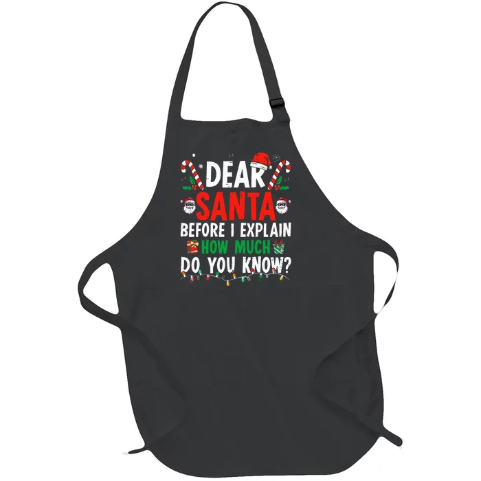 Dear Santa I Can Explain Funny Christmas Adults Full-Length Apron With Pocket