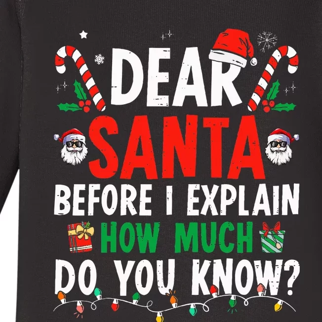 Dear Santa I Can Explain Funny Christmas Adults Baby Long Sleeve Bodysuit