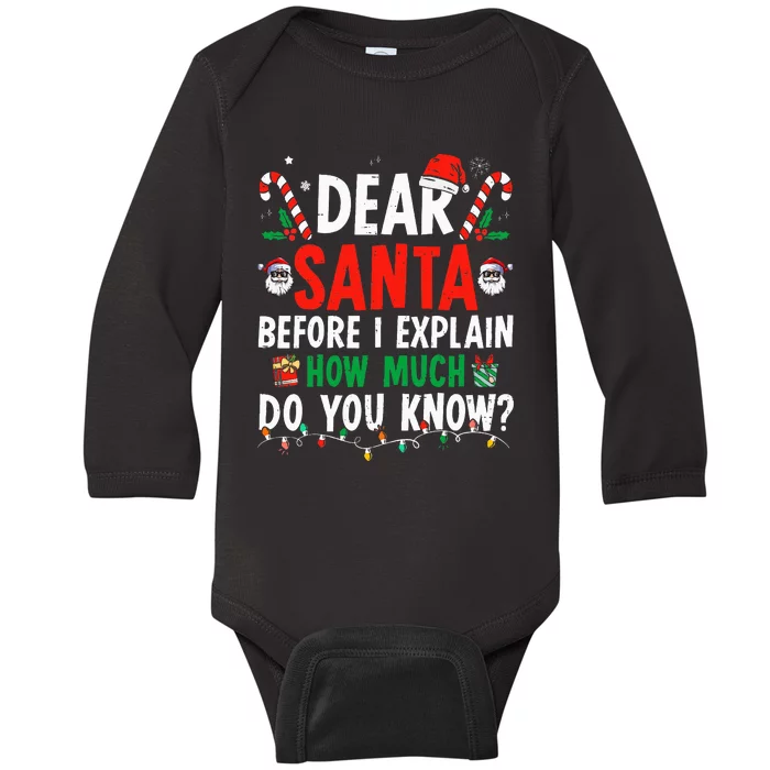 Dear Santa I Can Explain Funny Christmas Adults Baby Long Sleeve Bodysuit