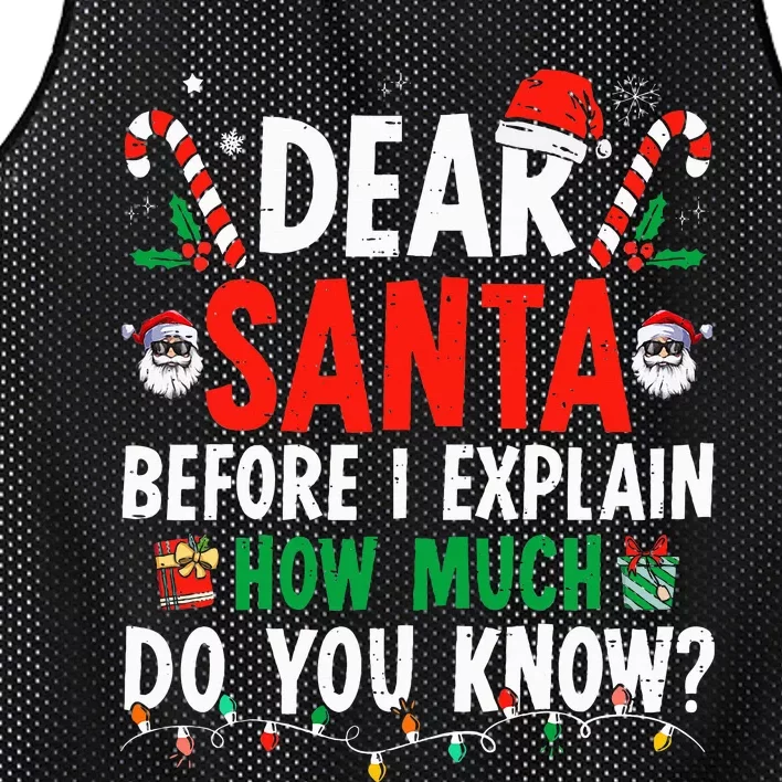 Dear Santa I Can Explain Funny Christmas Adults Mesh Reversible Basketball Jersey Tank