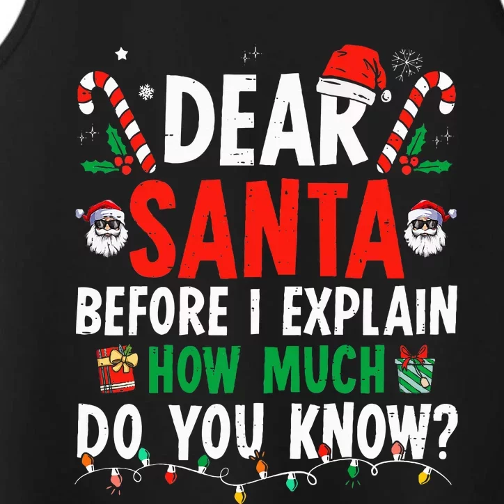 Dear Santa I Can Explain Funny Christmas Adults Performance Tank