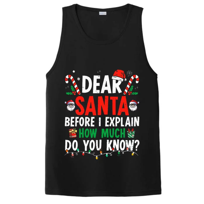 Dear Santa I Can Explain Funny Christmas Adults Performance Tank