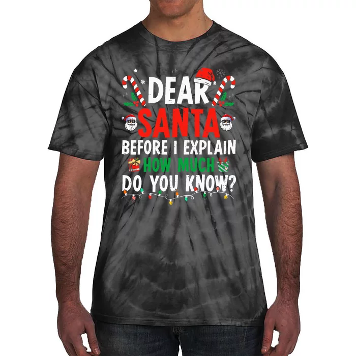 Dear Santa I Can Explain Funny Christmas Adults Tie-Dye T-Shirt