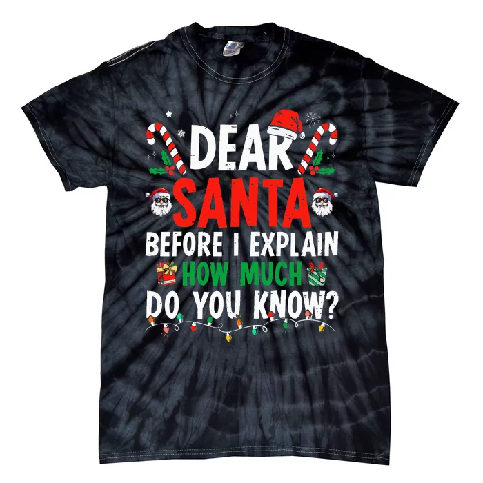 Dear Santa I Can Explain Funny Christmas Adults Tie-Dye T-Shirt