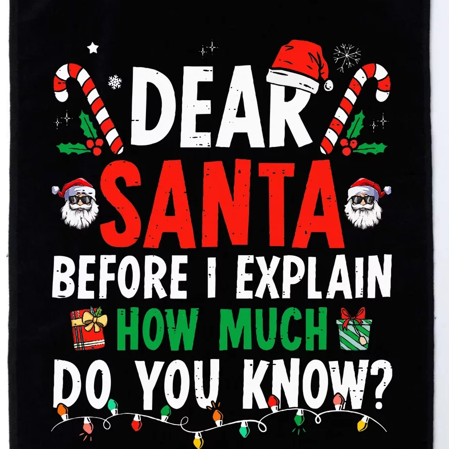 Dear Santa I Can Explain Funny Christmas Adults Platinum Collection Golf Towel