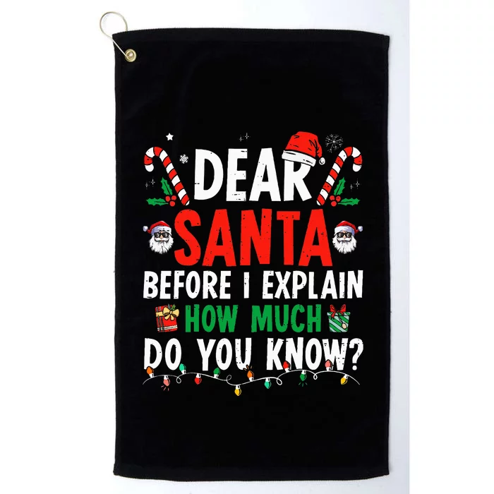 Dear Santa I Can Explain Funny Christmas Adults Platinum Collection Golf Towel