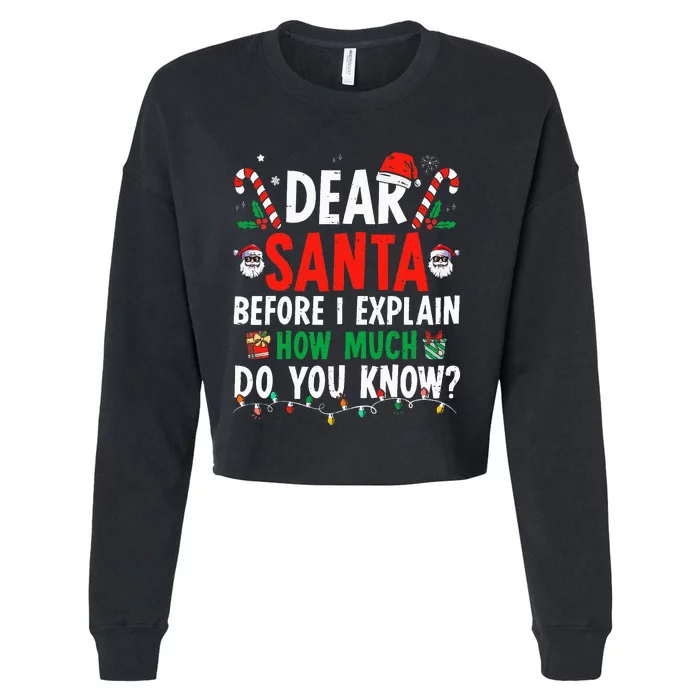 Dear Santa I Can Explain Funny Christmas Adults Cropped Pullover Crew