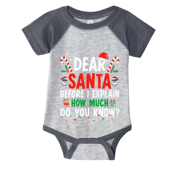 Dear Santa I Can Explain Funny Christmas Adults Infant Baby Jersey Bodysuit