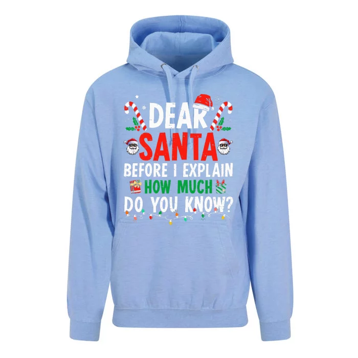 Dear Santa I Can Explain Funny Christmas Adults Unisex Surf Hoodie