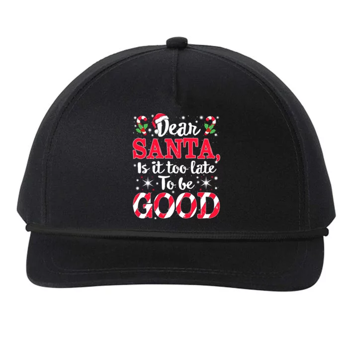 Dear Santa Is It Too Late To Be Funny Good Christmas Xmas Gift Snapback Five-Panel Rope Hat