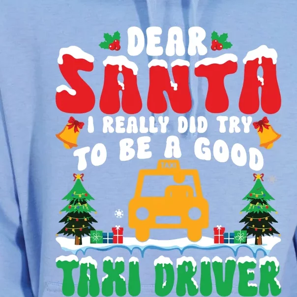 Dear Santa I Really Try To Be A Good Taxi Driver Christmas Unisex Surf Hoodie