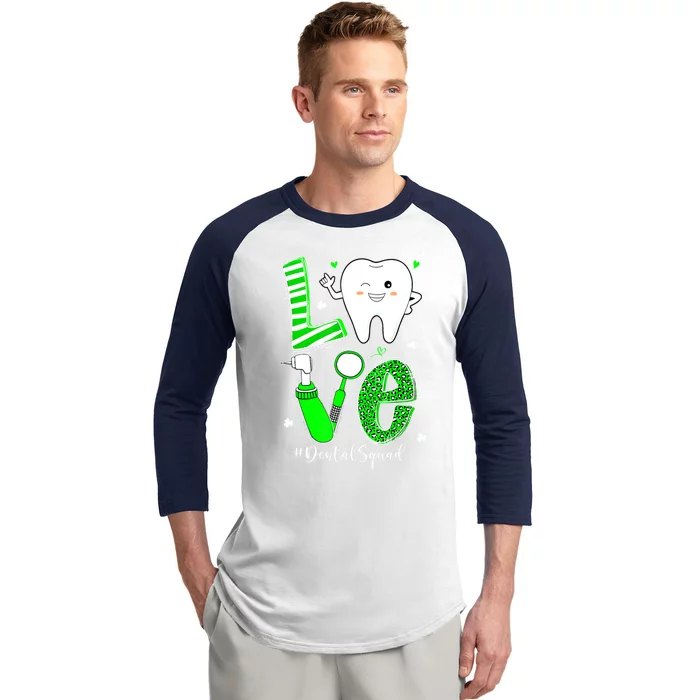 Dental Squad Irish Tooth Love Dentist Hygienist Patrick Day Great Gift Baseball Sleeve Shirt