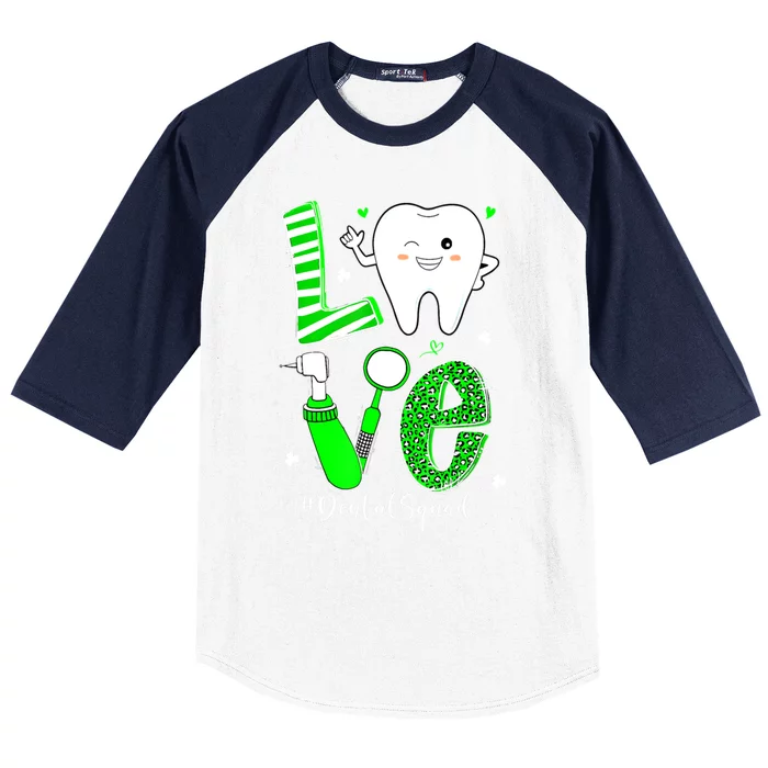 Dental Squad Irish Tooth Love Dentist Hygienist Patrick Day Great Gift Baseball Sleeve Shirt