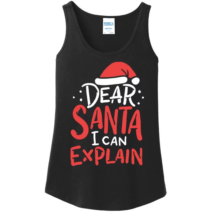 Dear Santa I Can Explain Hat Christmas Bad Behavior Gift Ladies Essential Tank