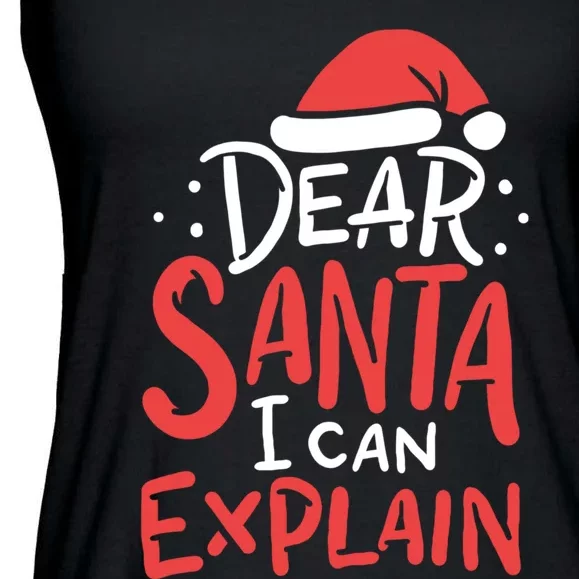 Dear Santa I Can Explain Hat Christmas Bad Behavior Gift Ladies Essential Flowy Tank