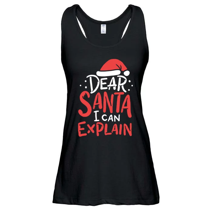 Dear Santa I Can Explain Hat Christmas Bad Behavior Gift Ladies Essential Flowy Tank