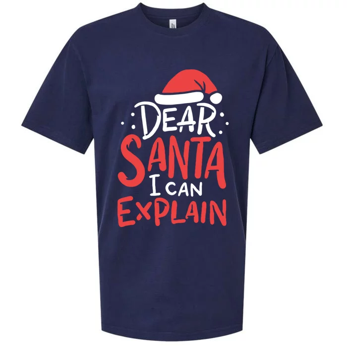 Dear Santa I Can Explain Hat Christmas Bad Behavior Gift Sueded Cloud Jersey T-Shirt