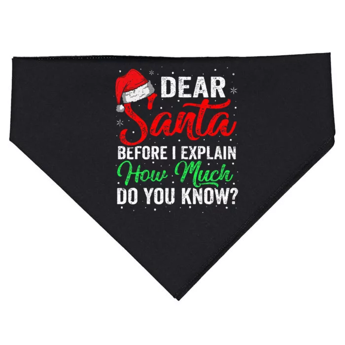 Dear Santa I Can Explain Funny Christmas USA-Made Doggie Bandana