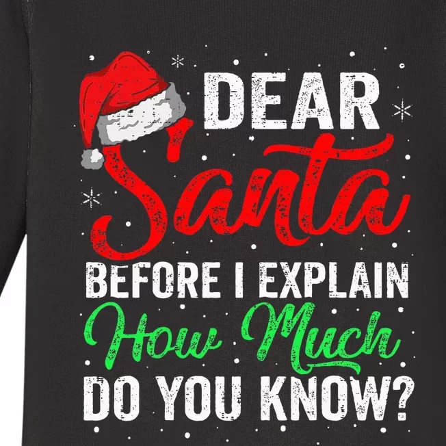 Dear Santa I Can Explain Funny Christmas Baby Long Sleeve Bodysuit