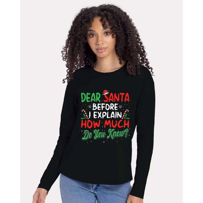 Dear Santa I Can Explain Funny Christmas Womens Cotton Relaxed Long Sleeve T-Shirt