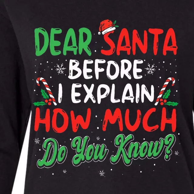 Dear Santa I Can Explain Funny Christmas Womens Cotton Relaxed Long Sleeve T-Shirt