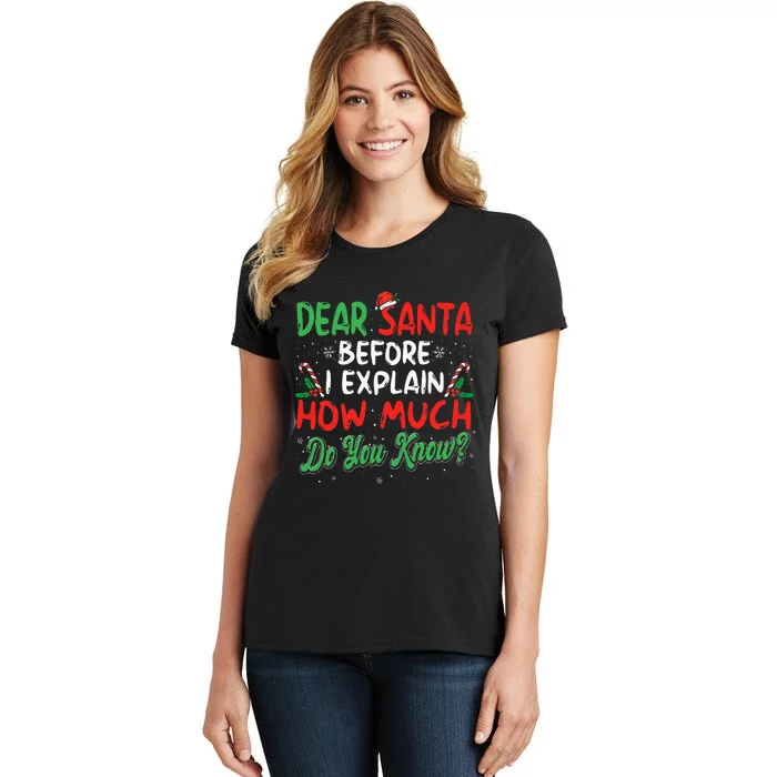 Dear Santa I Can Explain Funny Christmas Women's T-Shirt