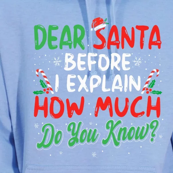 Dear Santa I Can Explain Funny Christmas Unisex Surf Hoodie