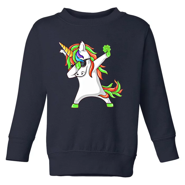 Dabbing Shamrock Irish Unicorn Funny Luck Cool Gift Toddler Sweatshirt