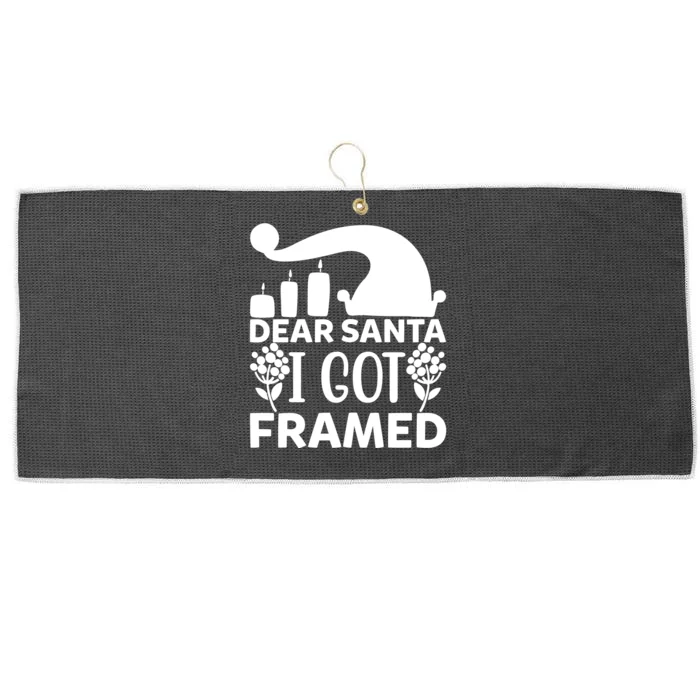 Dear Santa I Got Framed Large Microfiber Waffle Golf Towel