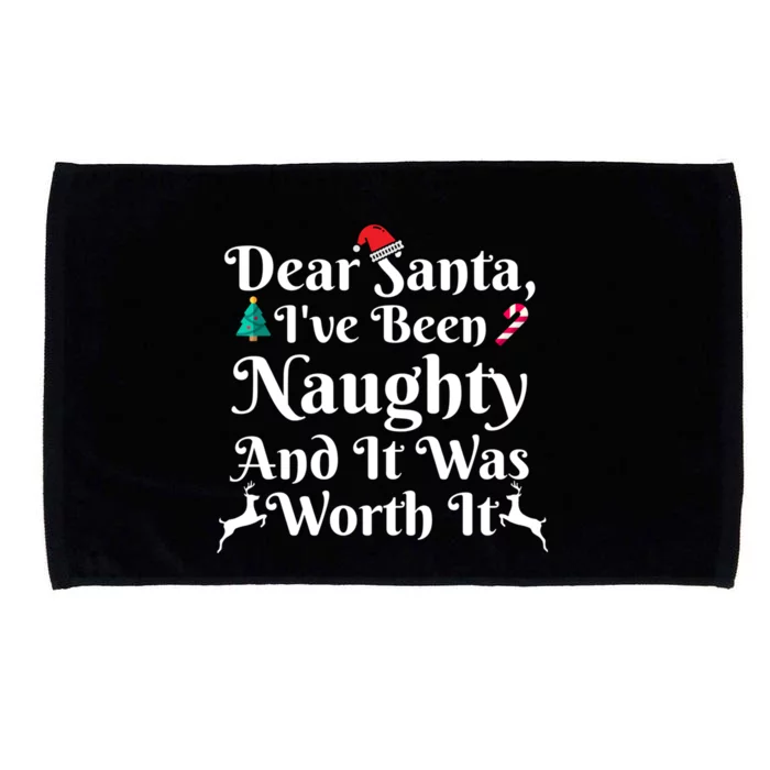 Dear Santa I've Been Naughty Funny Christmas Xmas Holiday Gift Microfiber Hand Towel