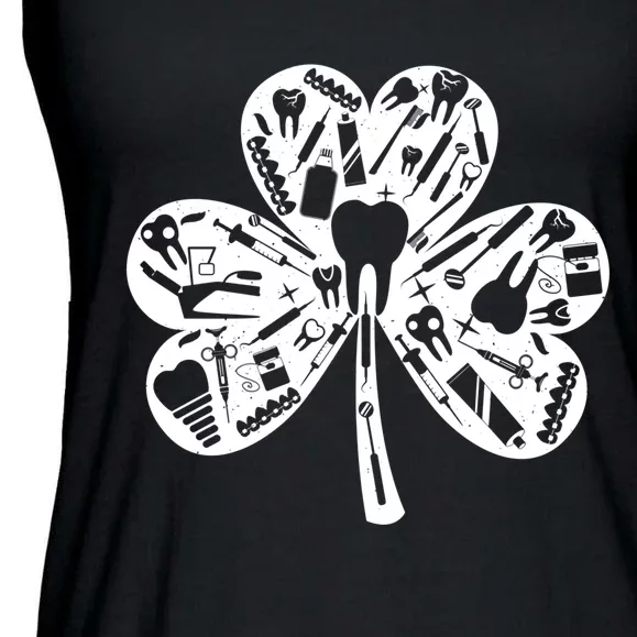 Dental Squad Irish Shamrock Tooth Dentist St PatrickS Day Gift Ladies Essential Flowy Tank