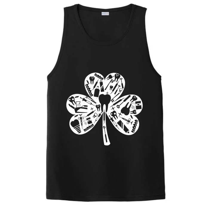 Dental Squad Irish Shamrock Tooth Dentist St PatrickS Day Gift Performance Tank