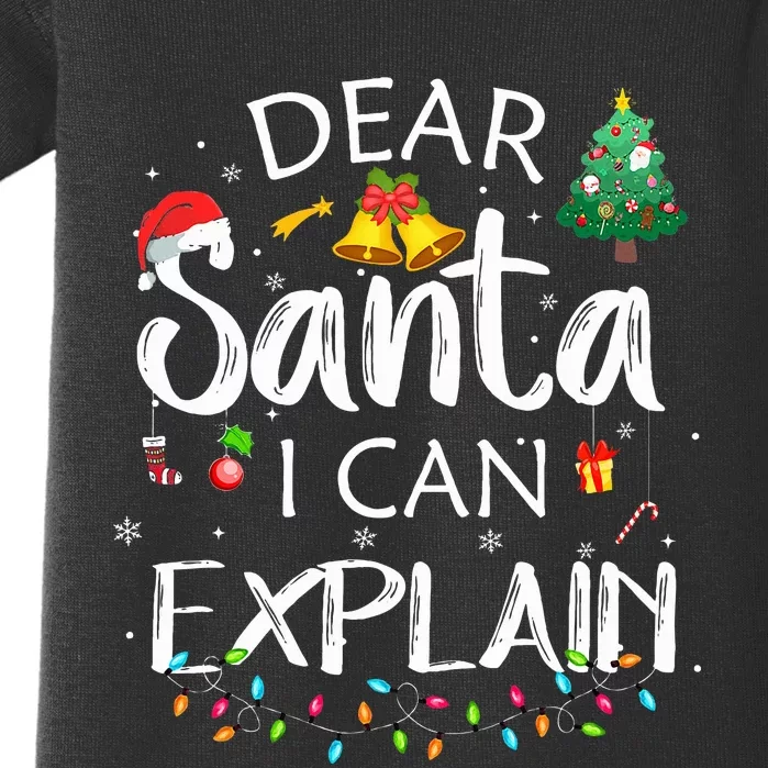 Dear Santa I Can Explain xmas Joke Santa Claus Baby Bodysuit