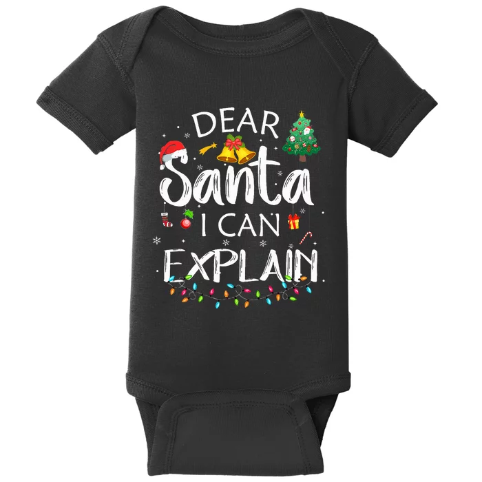 Dear Santa I Can Explain xmas Joke Santa Claus Baby Bodysuit